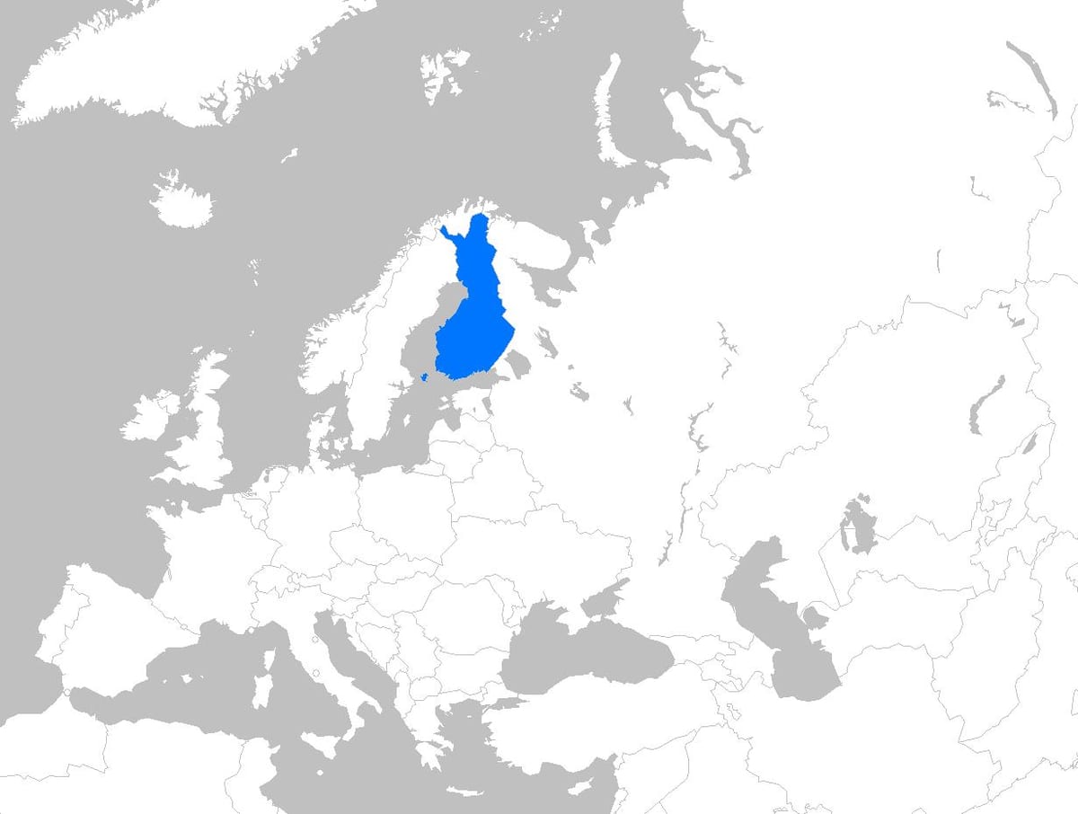 Финска на мапи Европе