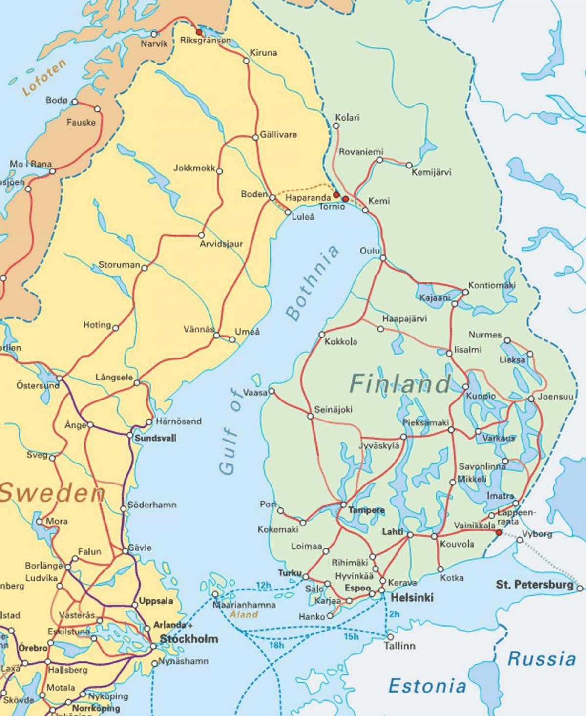 Финска возом на мапи
