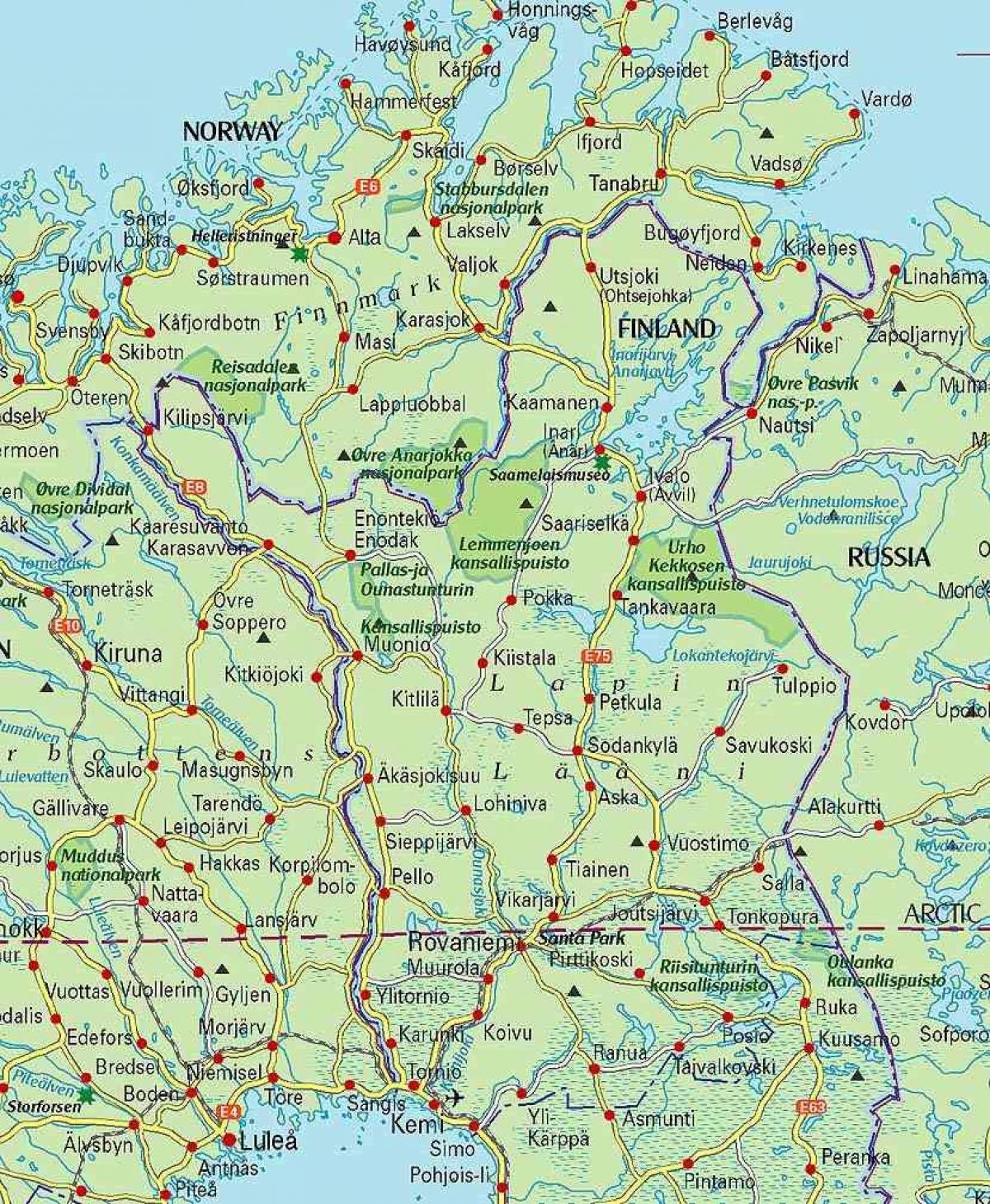 карта Финске и Лапоније