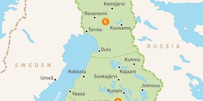 Мапа језера у Финској
