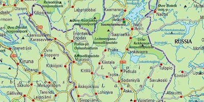 Карта Финске и Лапоније