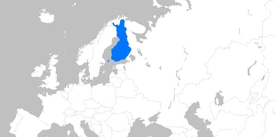 Финска на мапи Европе